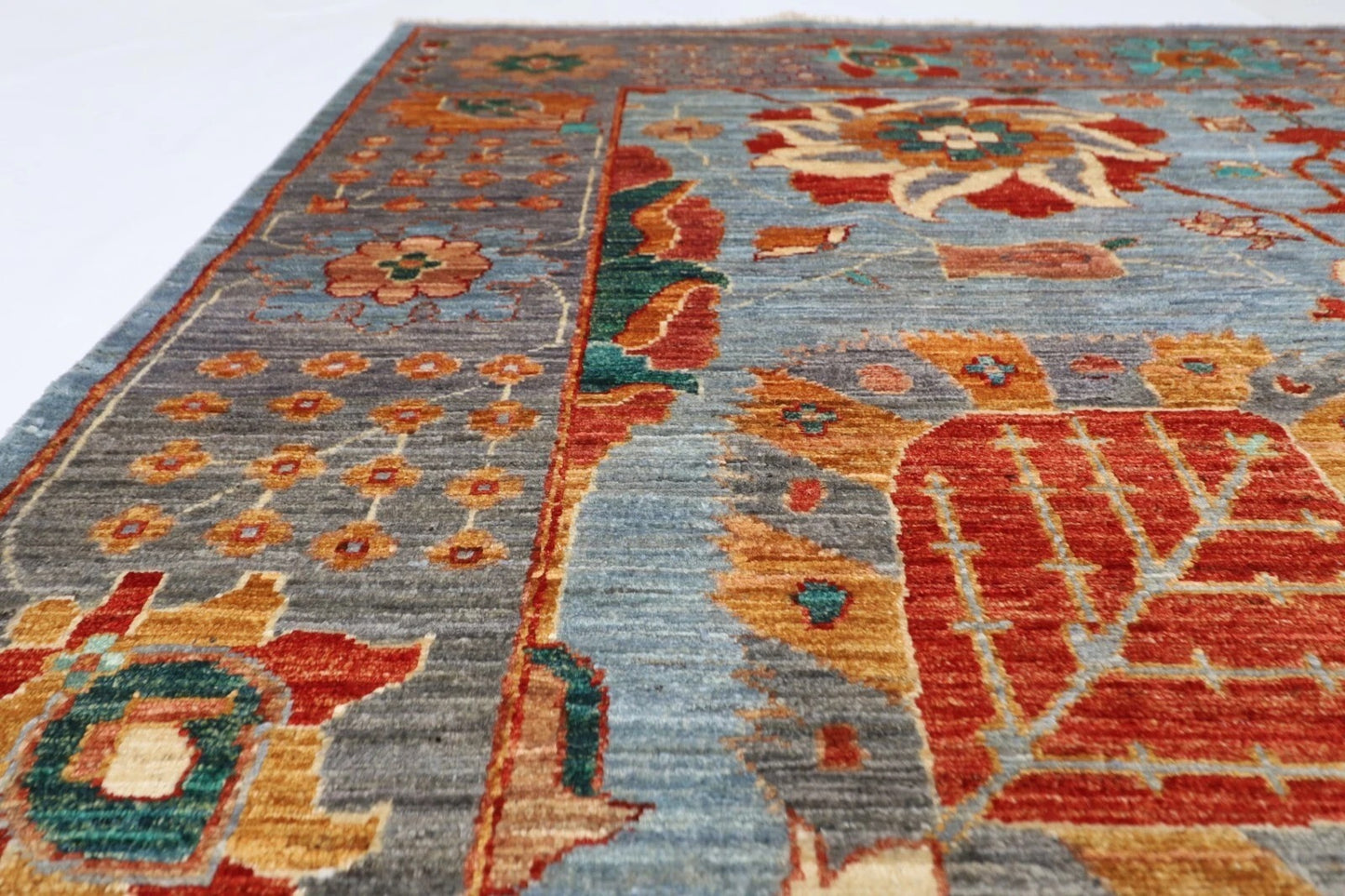 183 x 269 cm | Bidjar Gray Afghan Tribal Hand Knotted Veg Dye Wool carpet