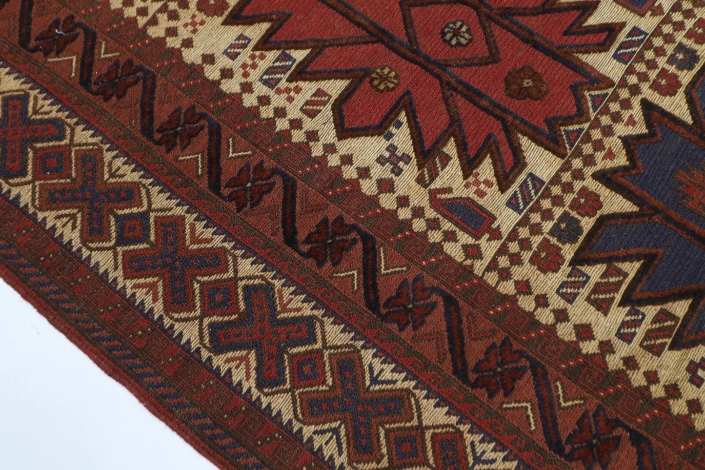 188 x 266 cm | Barjesta Flat Weaved Afghan Tribal Hand Knotted Wool Carpet kilim
