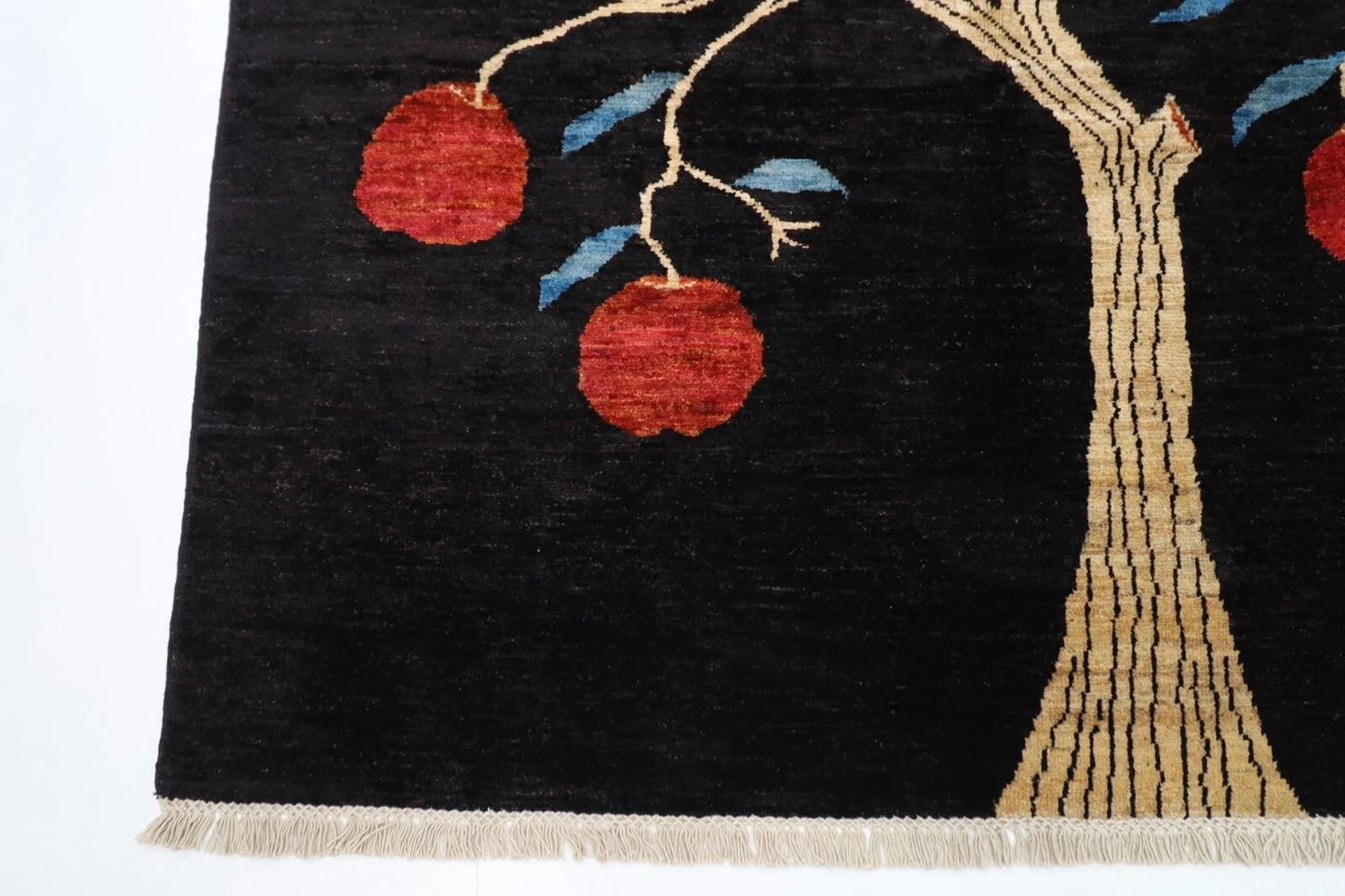 162 x 216 cm | Pomegranate Afghan Tribal Hand Knotted Veg Dye Wool Carpet