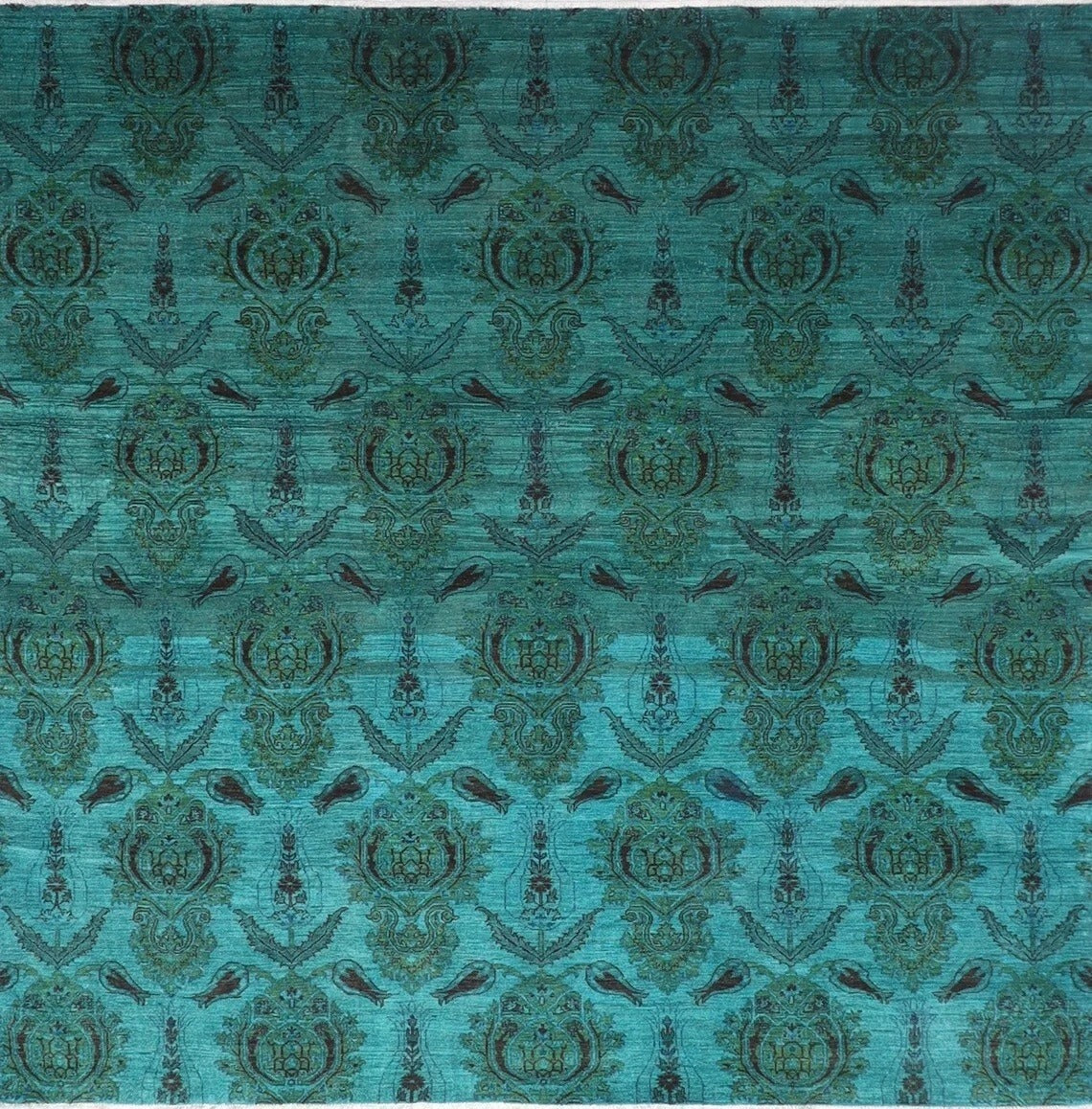 258 x 259 cm | Turquoise Afghan Tribal Hand Knotted Wool Round Carpet