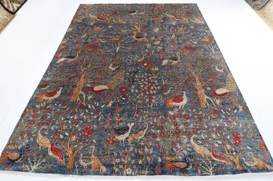 245 x 304 cm | Birds Afghan Tribal Hand Knotted Carpet