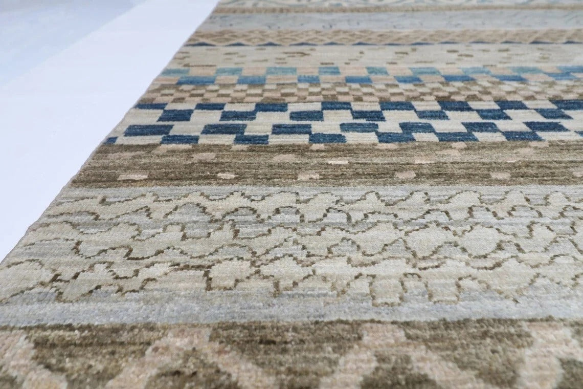 187 x 257 cm | Gabbeh Blue Afghan Tribal Hand Knotted Veg Dye Wool Carpet