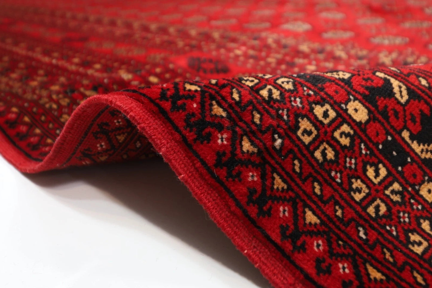 252 x 347 cm | Fine Bokhara Afghan Tribal Hand Knotted Carpet
