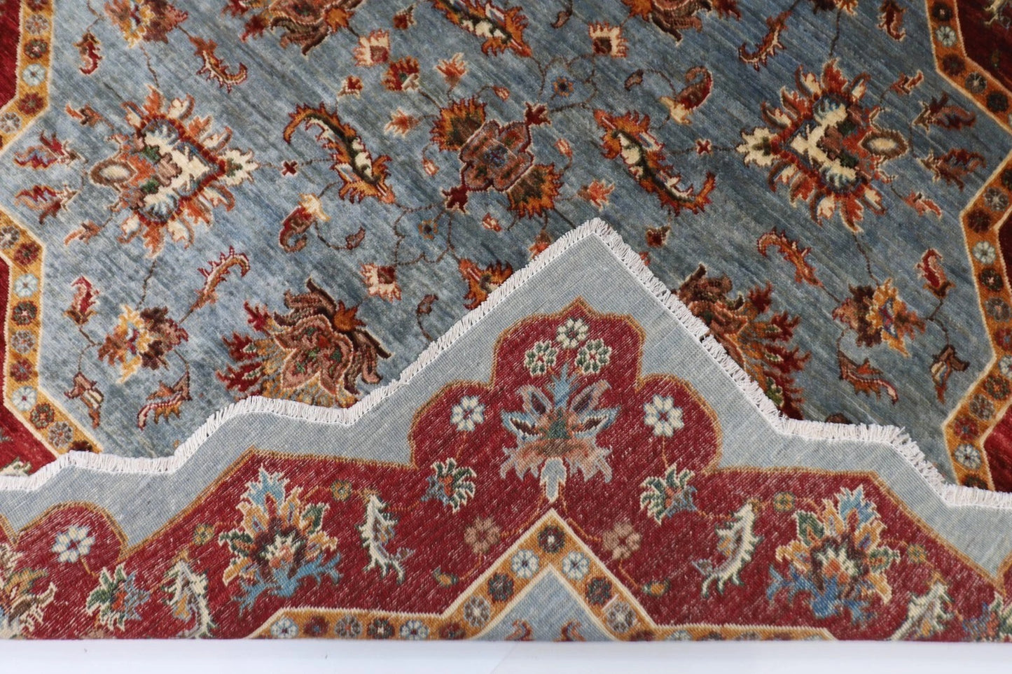205 x 200 cm | Oriental Afghan Tribal Hand Knotted Wool Round Carpet