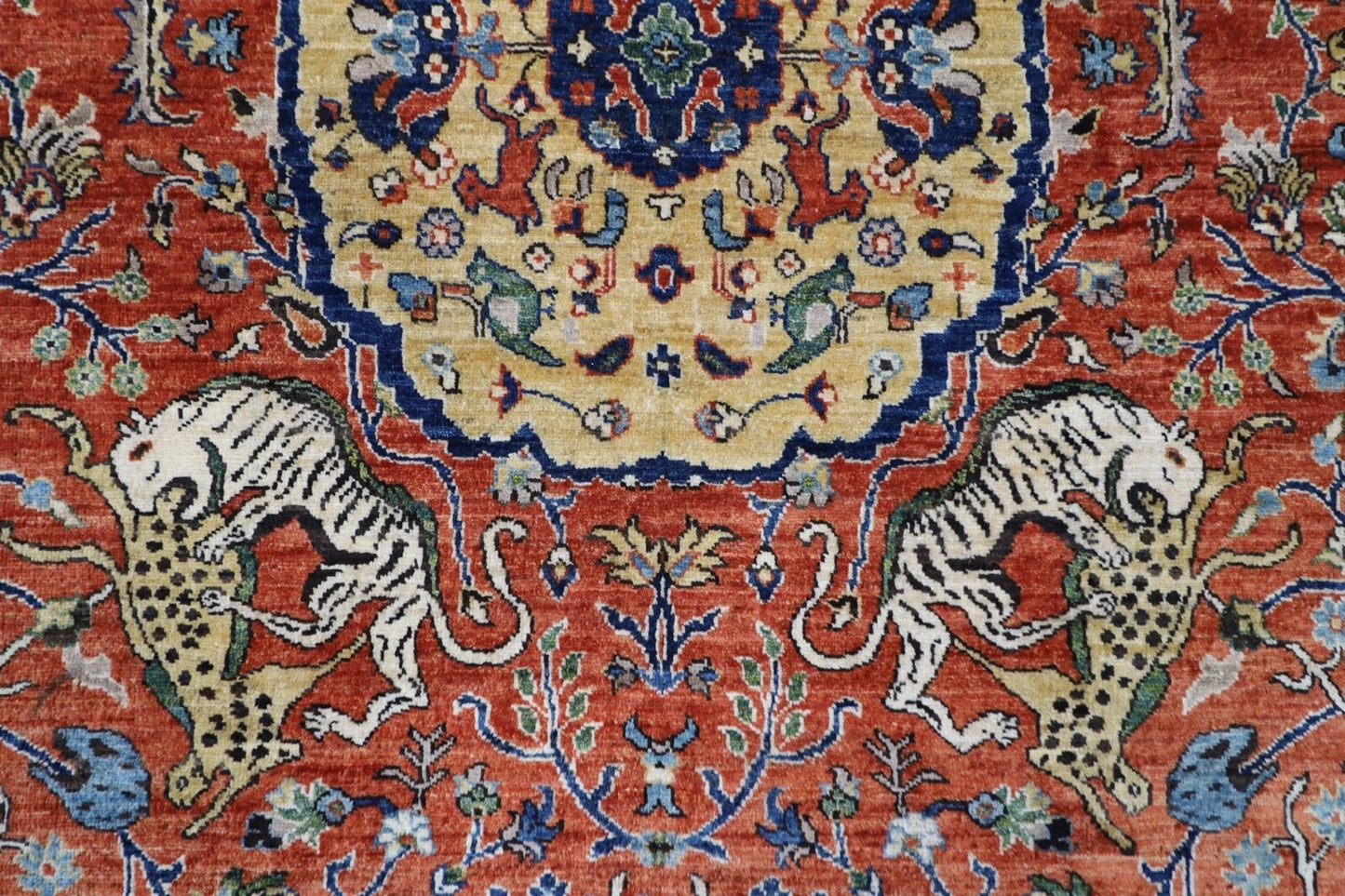 197 x 298 cm | Orange Afghan Tribal Hand Knotted Carpet