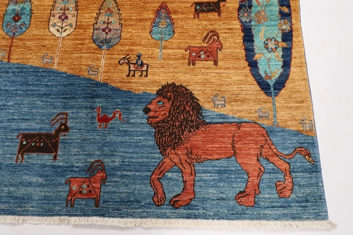 244 x 297 cm | Animal Paradise Afghan Tribal Hand Knotted Carpet