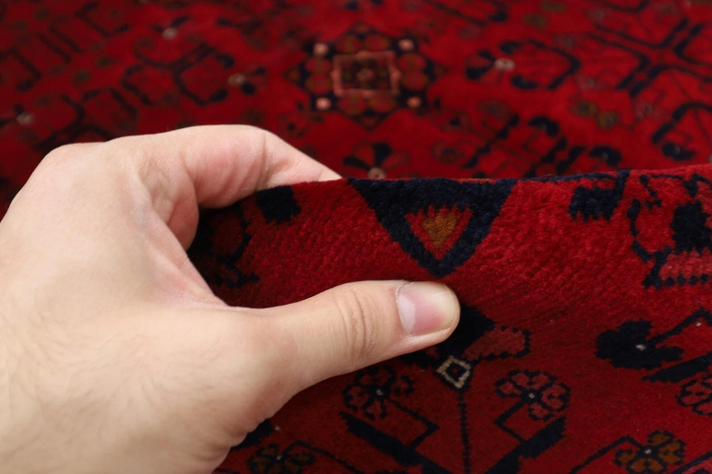 155 x 202 cm | Belgic Tribal Hand Knotted Veg Dye Wool Carpet