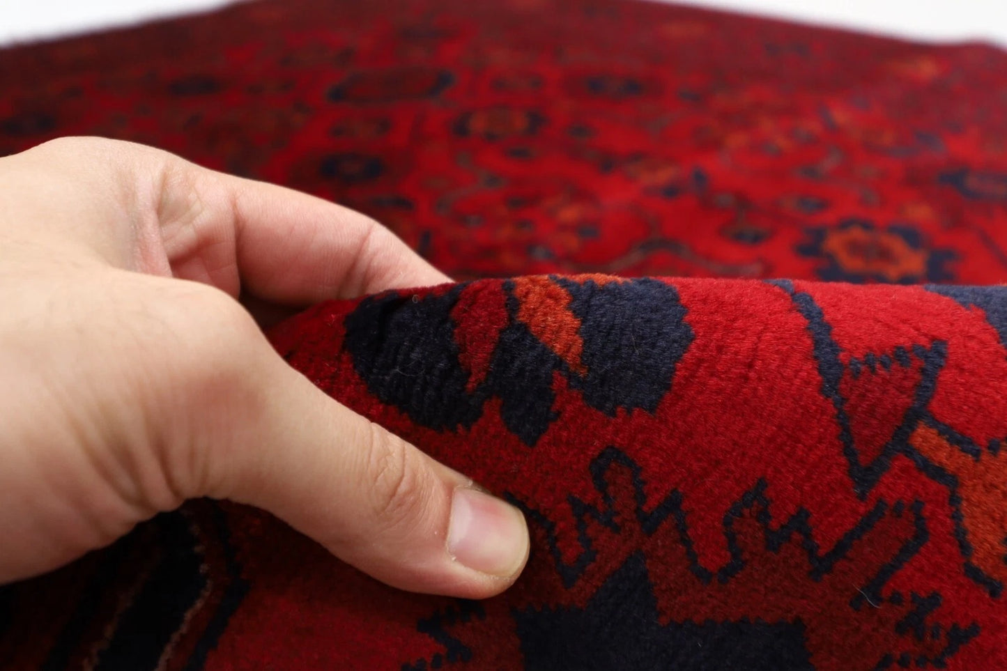 154 x 196 cm | Belgic Tribal Hand Knotted Veg Dye Wool Carpet