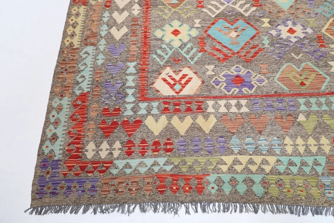 267 x 350 cm | Flat Weaved Afghan Tribal Hand Knotted Kilim