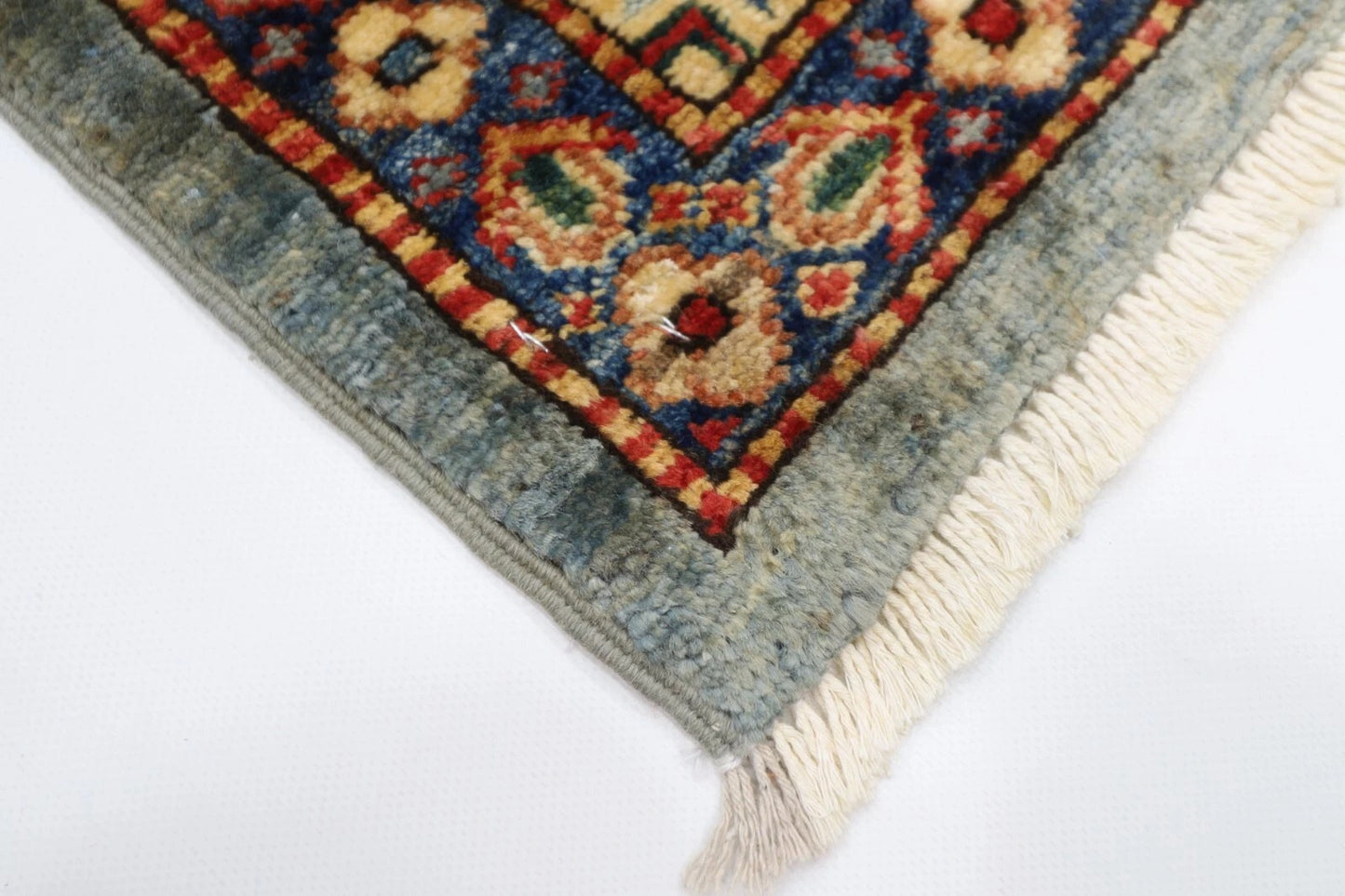 189 x 270 cm | Kazak Blue Afghan Tribal Hand Knotted Veg Dye Wool carpet