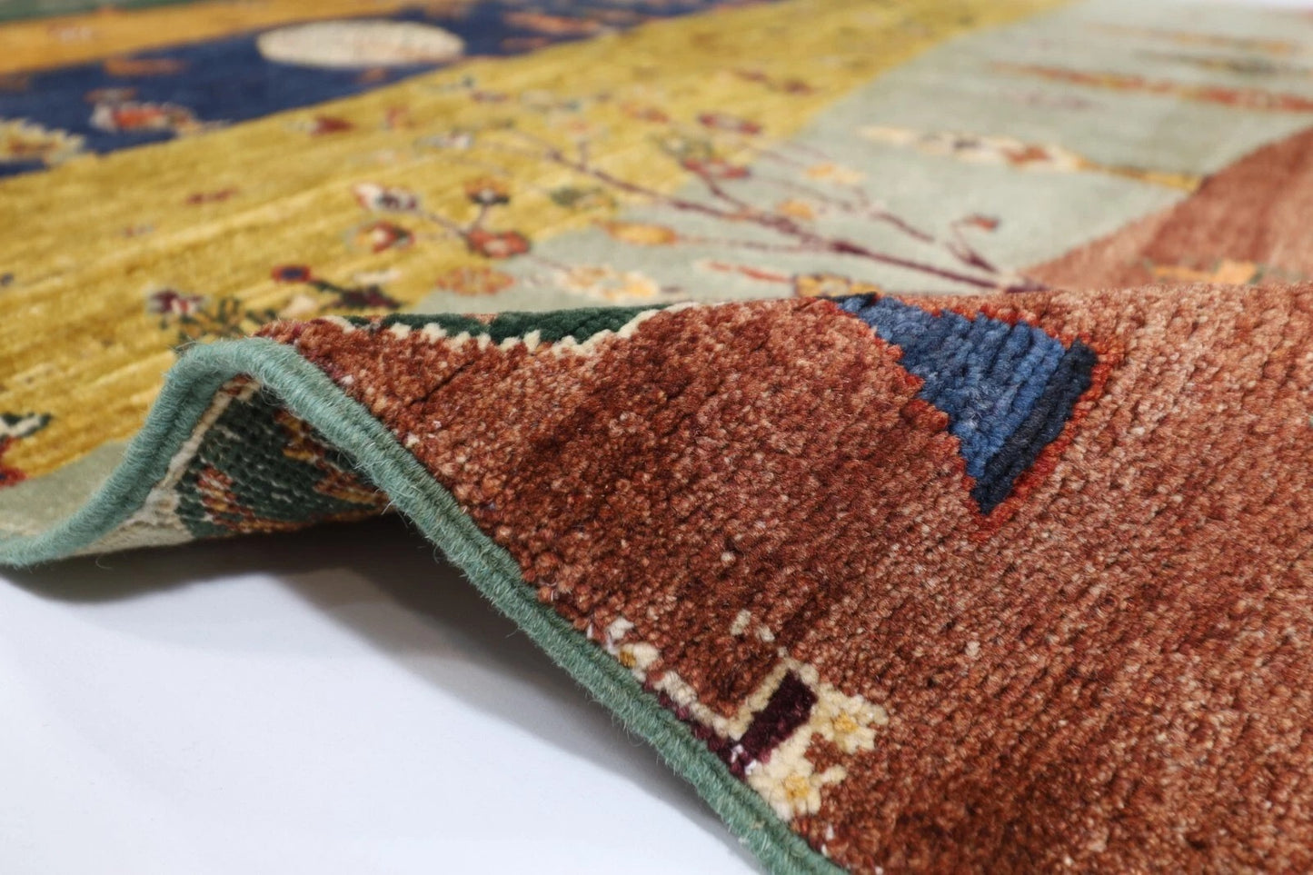 118 x 172 cm | Landscape Afghan Tribal Hand Knotted Veg Dye Wool carpet