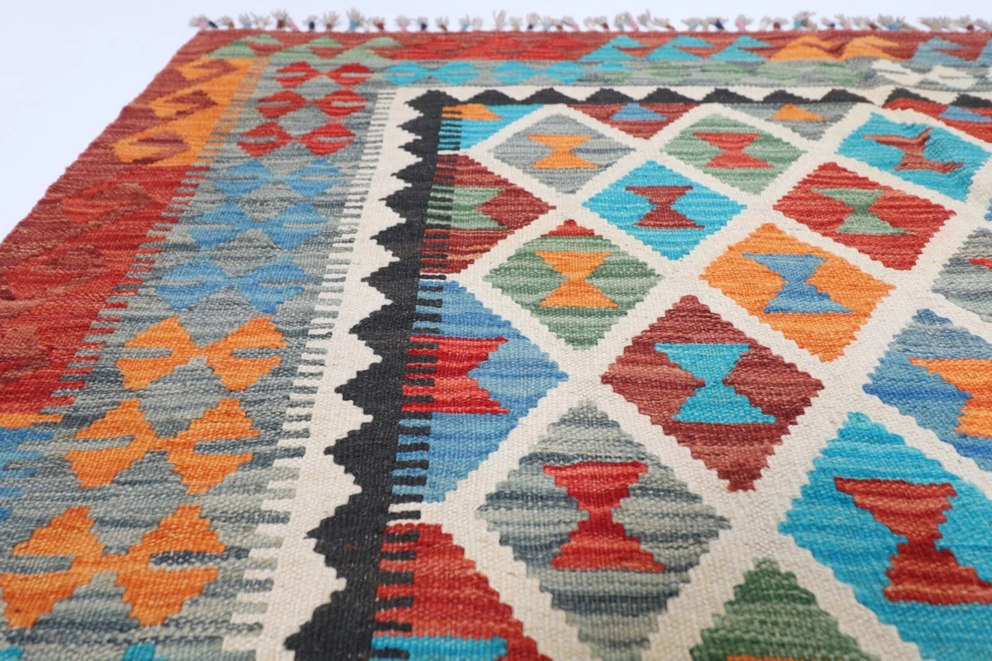 155 x 202 cm | Kilim Afghan Tribal Hand Knotted Veg Dye Wool carpet