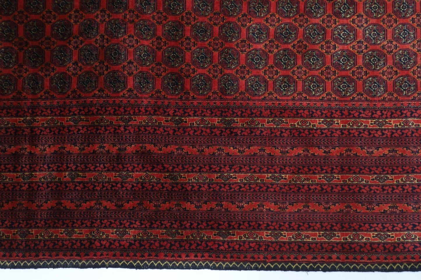 200 x 292 cm | Fine Mori Bokhara Afghan Tribal Hand Knotted Carpet