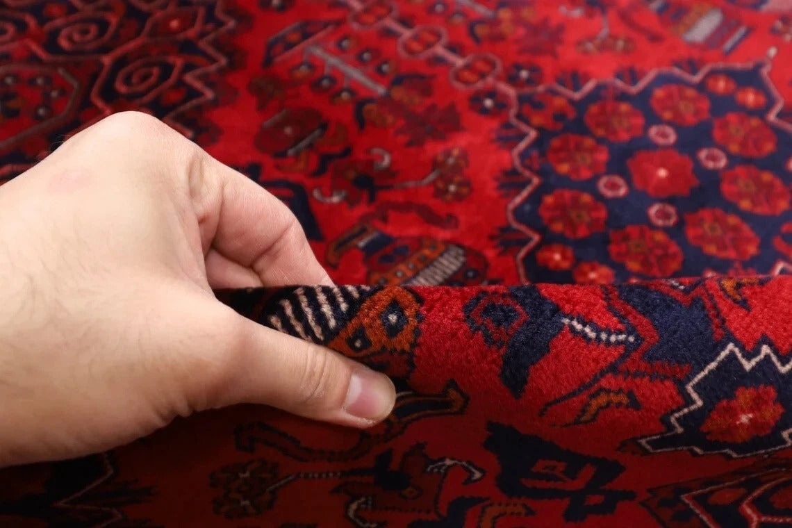 294 x 490 cm | Red Belgic Large Size Area Rug Hand Knotted Carpet Living Room Rug