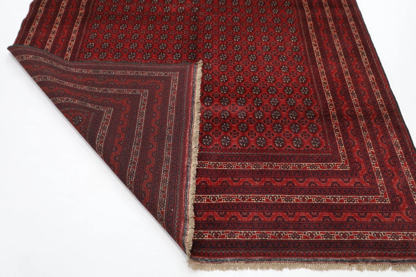 203 x 294 cm | Bokhara Afghan Tribal Hand Knotted Carpet