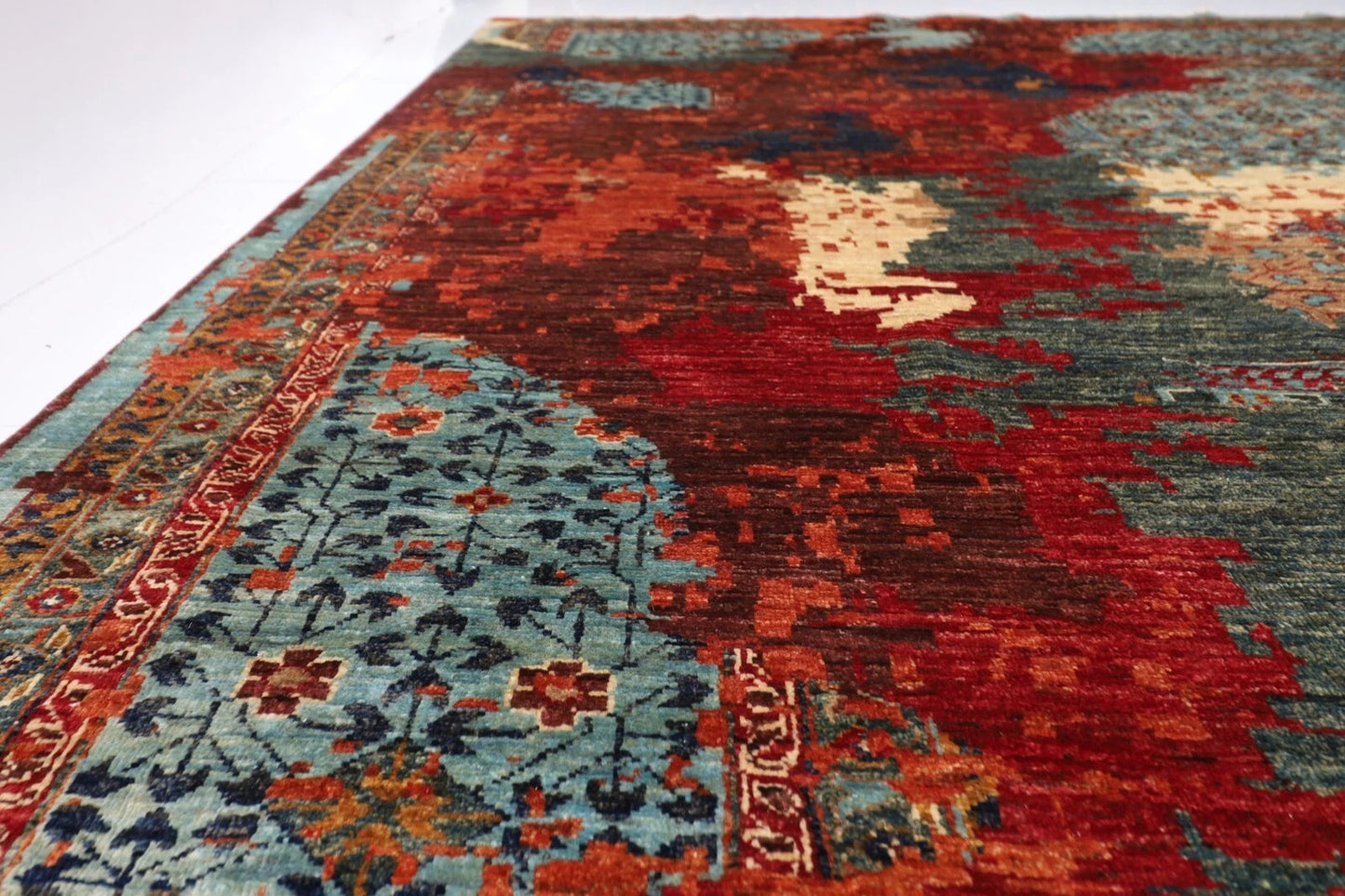 363 x 452 cm | Abstract Mamluk Afghan Tribal Hand Knotted Carpet