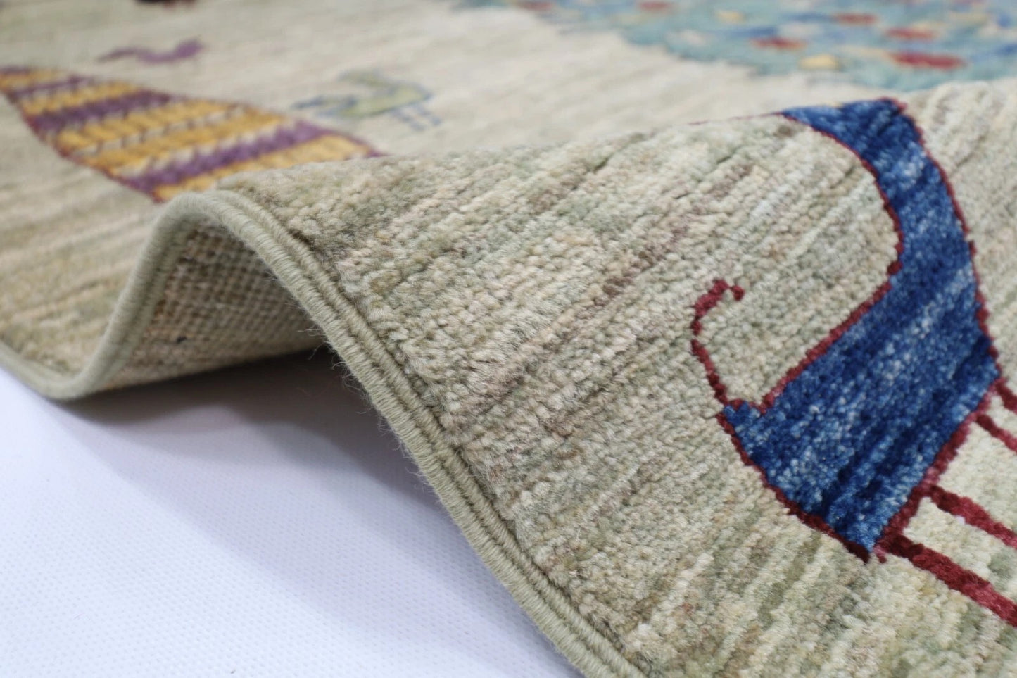 170 x 248 cm | Tree Afghan Tribal Hand Knotted Veg Dye Wool Carpet