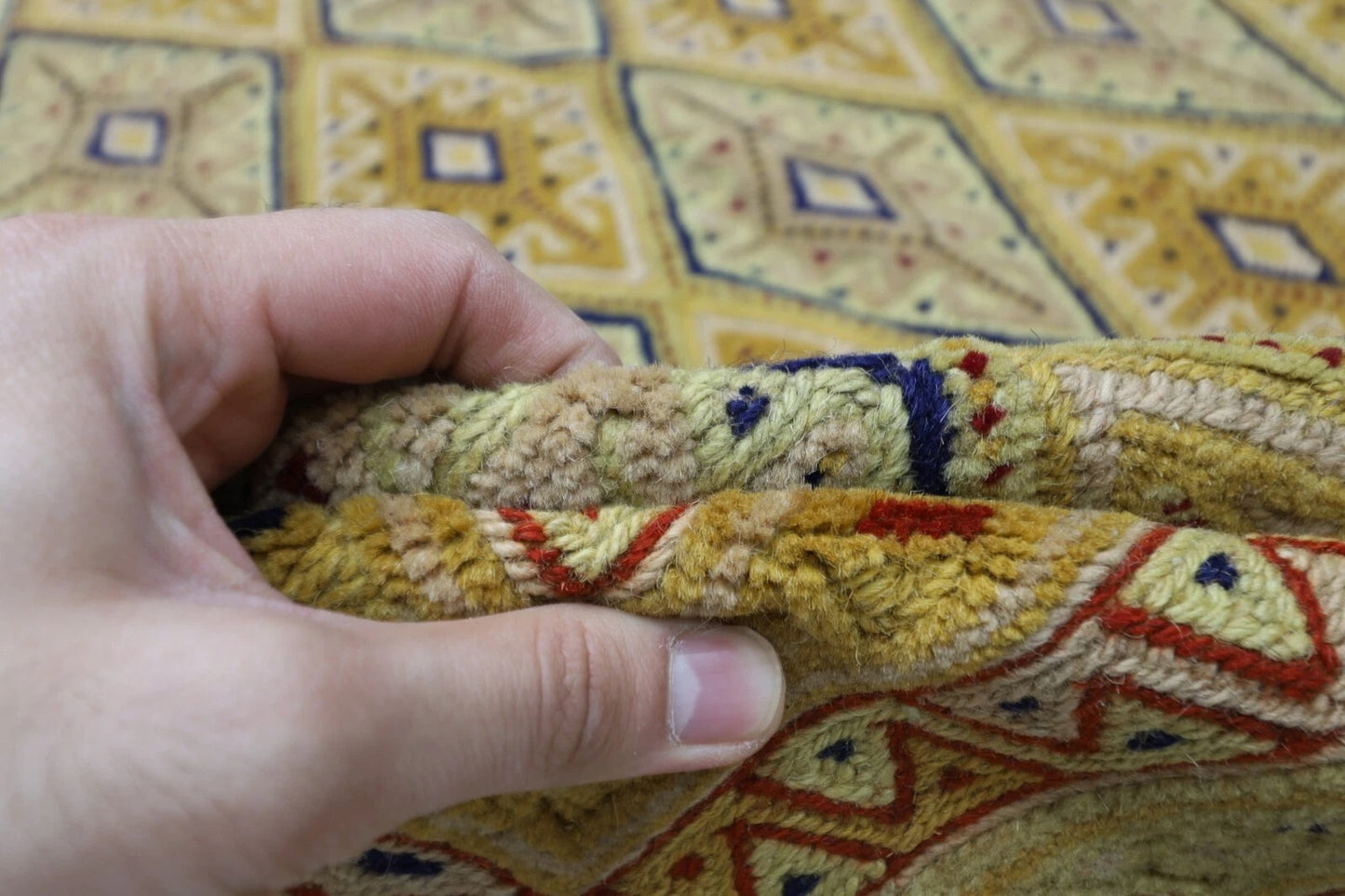 152 x 195 cm | Accent Afghan Tribal Hand Knotted Veg Dye Wool Carpet