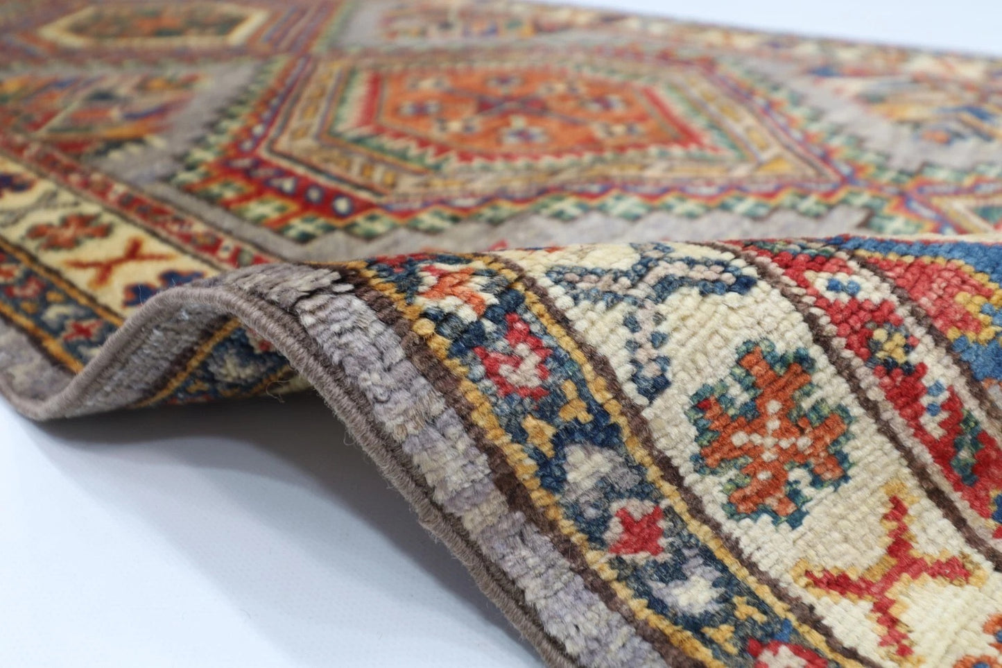 74 x 243 cm | Kazak Afghan Tribal Hand Knotted Wool Runner