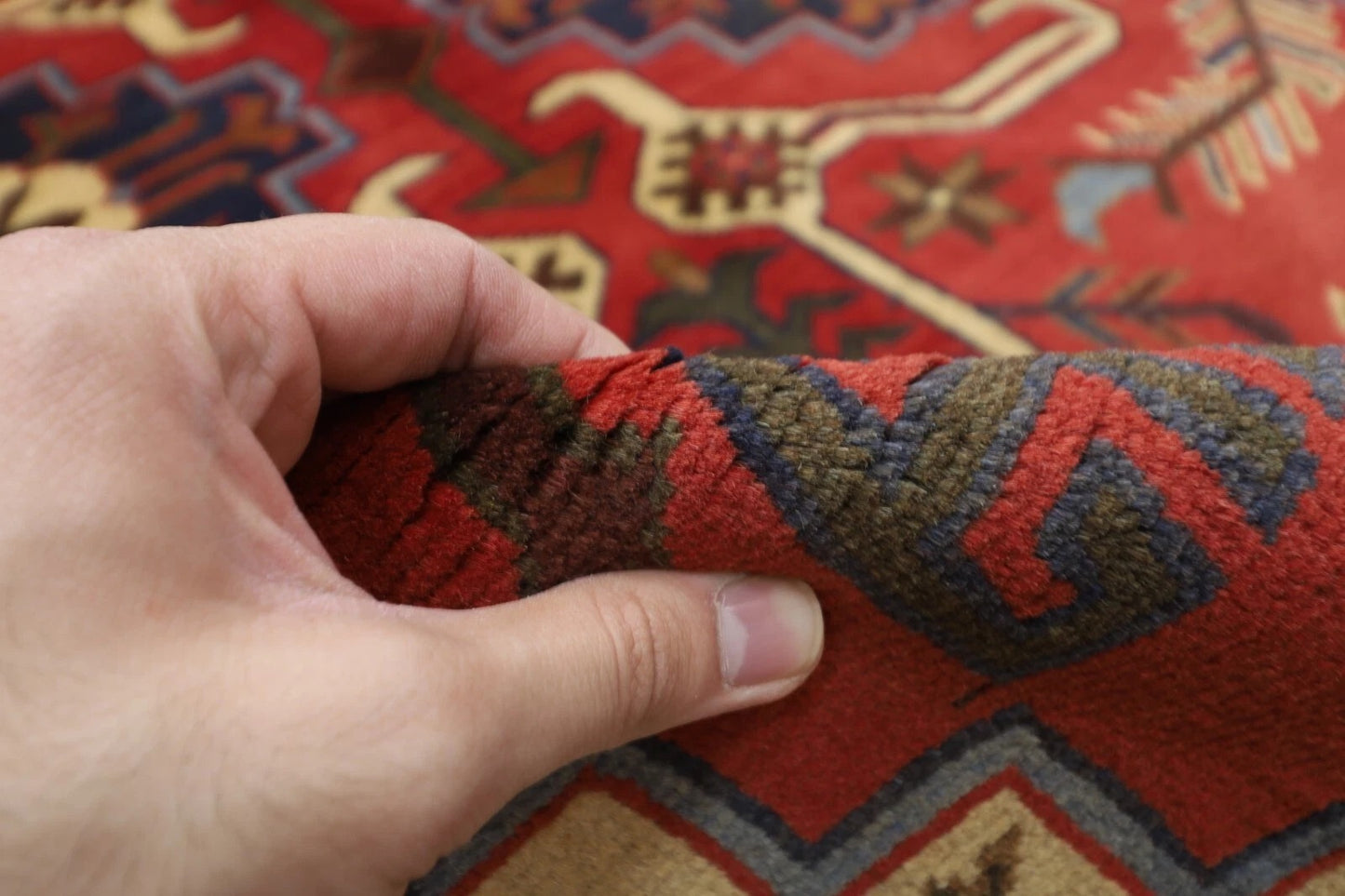 156 x 195 cm | Tribal Hand Knotted Veg Dye Wool Carpet