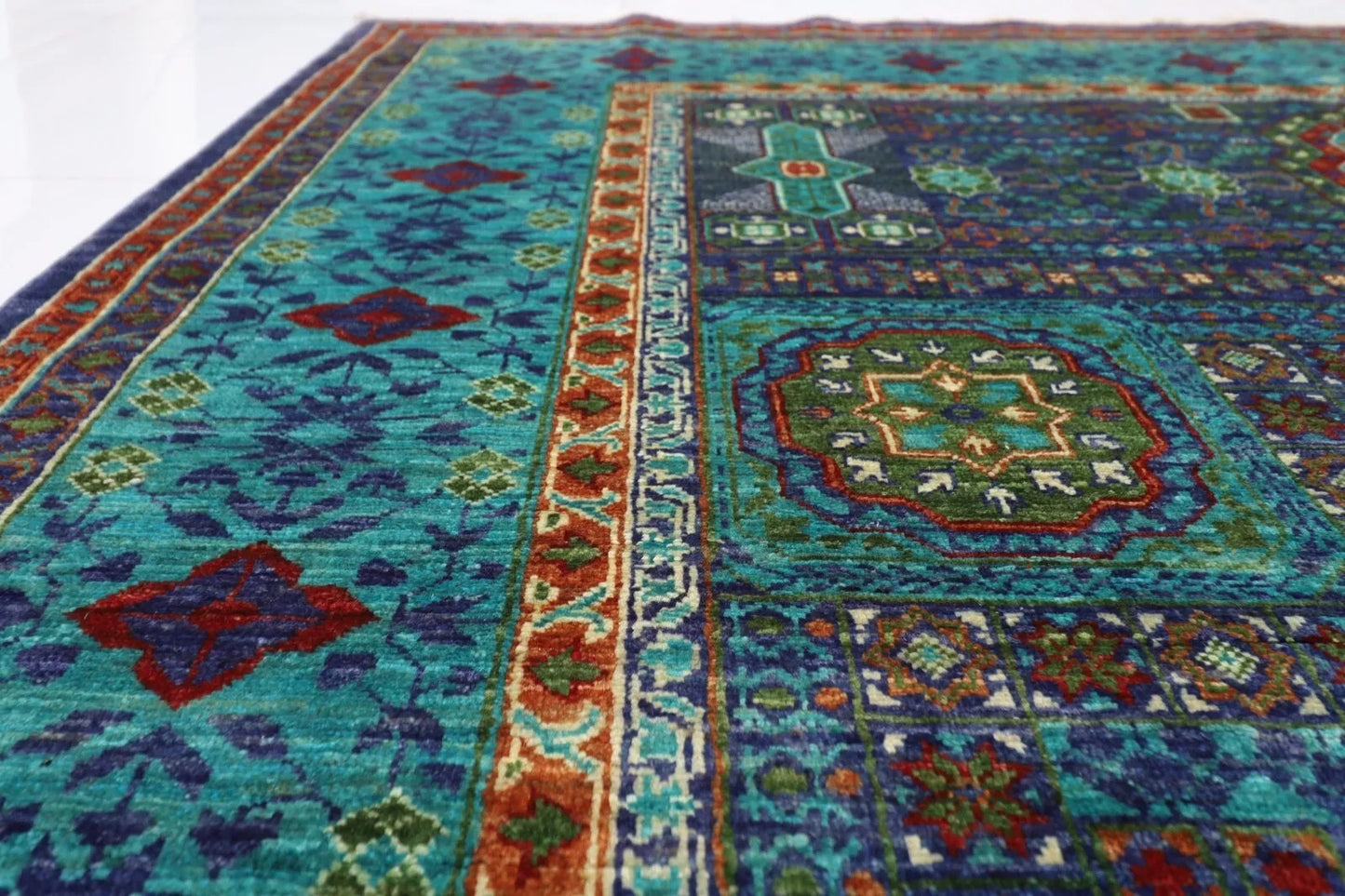 190 x 265 cm |  High Quality Mamluk Purple Afghan Tribal Hand Knotted Veg Dye Wool carpet