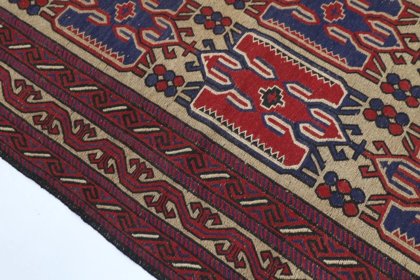 185 x 284 cm | Barjesta Flat Weaved Afghan Tribal Hand Knotted Wool Carpet kilim