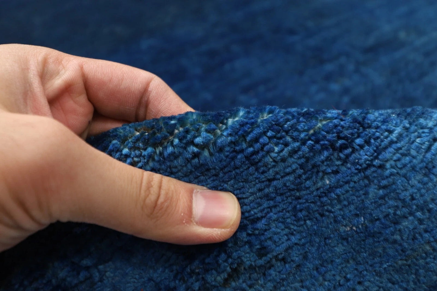 190 x 275 cm | Gabbeh Blue Afghan Tribal Hand Knotted Veg Dye Wool Carpet