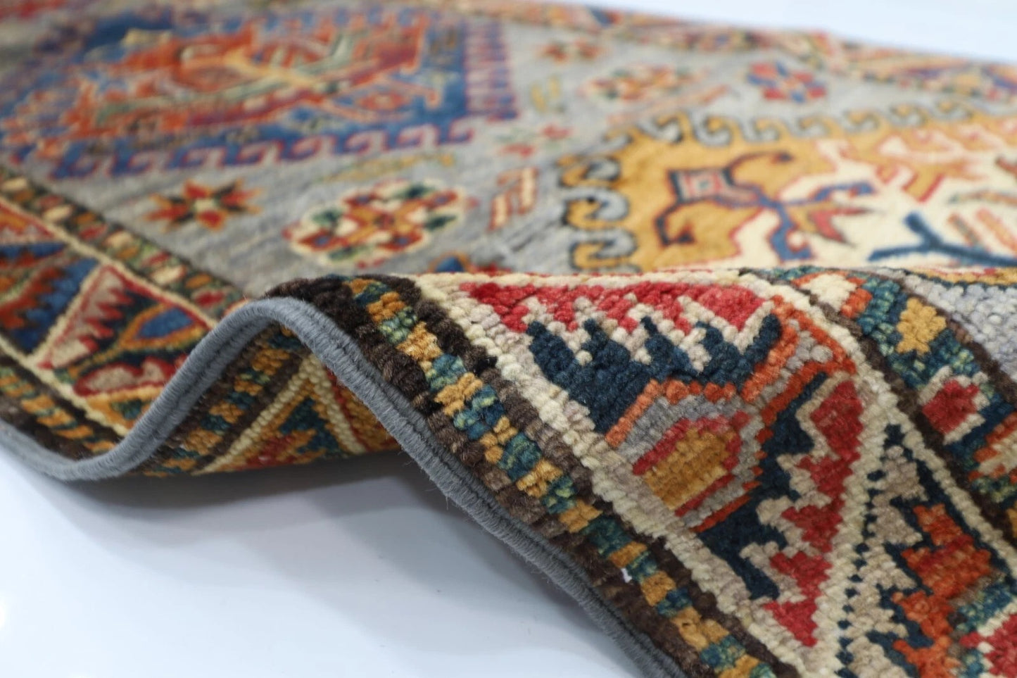 60 x 203 cm | Kazak Afghan Tribal Hand Knotted Wool Runner