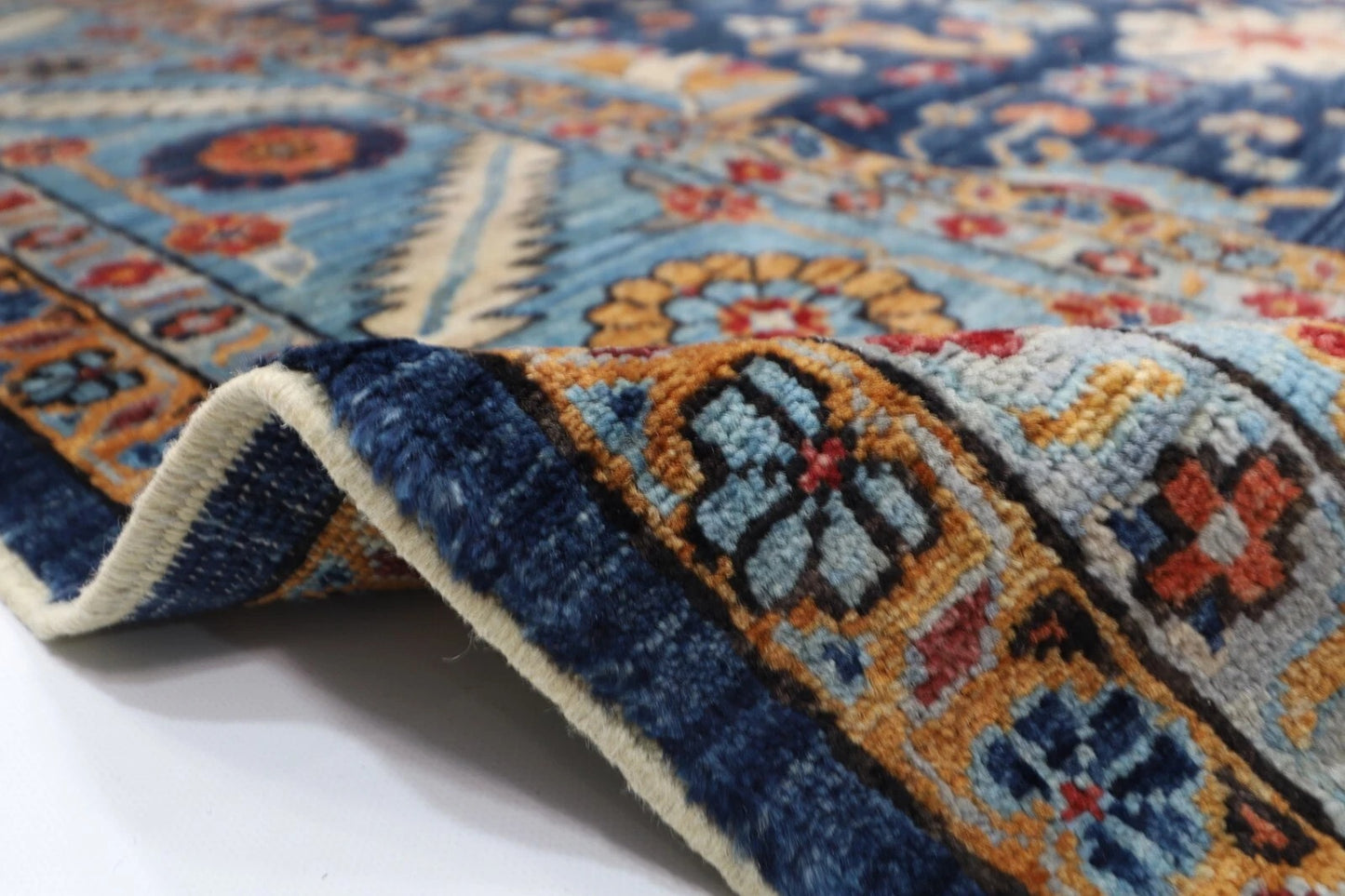 297 x 425 cm | Aryana Navy Afghan Hand Knotted Carpet
