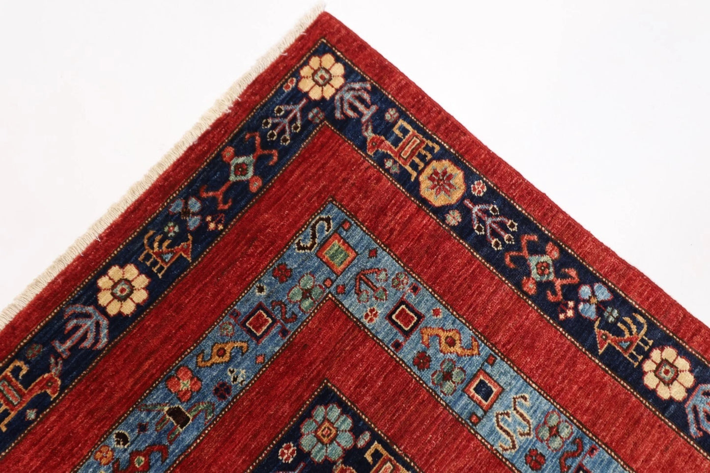 245 x 288 cm | Shawl Afghan Tribal Hand Knotted Carpet