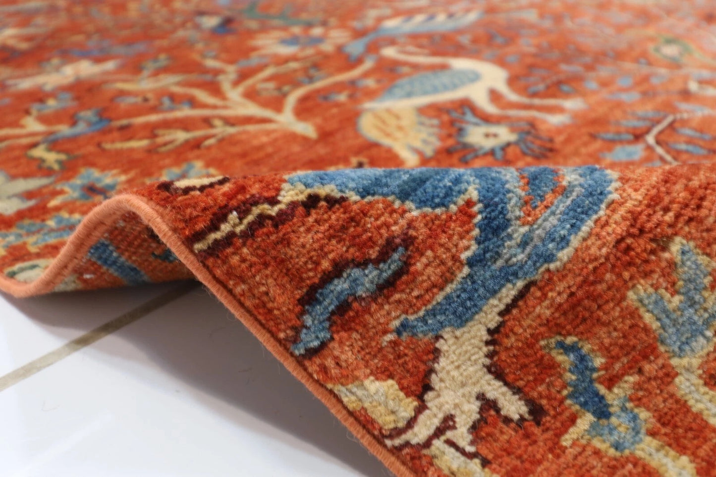 302 x 413 cm | Birds Afghan Hand Knotted Carpet