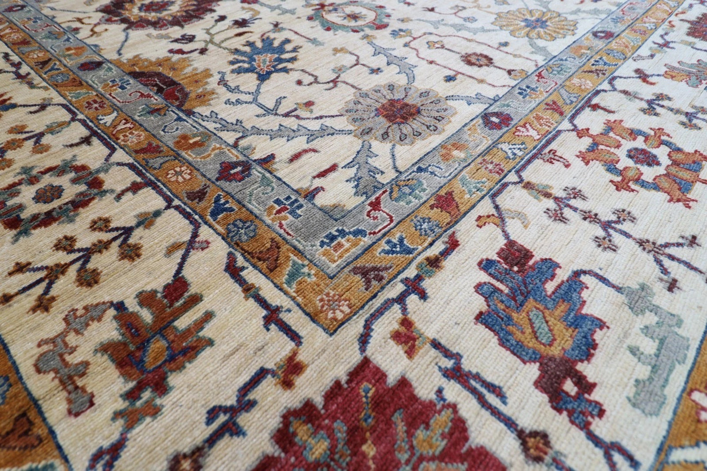 305 x 423 cm | Aryana Beige Afghan Hand Knotted Carpet