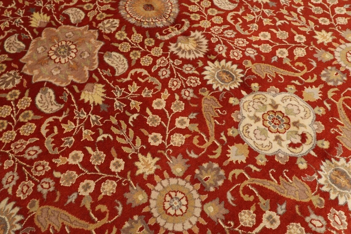 182 x 276 cm | Floral Red Afghan Tribal Hand Knotted Veg Dye Wool Carpet