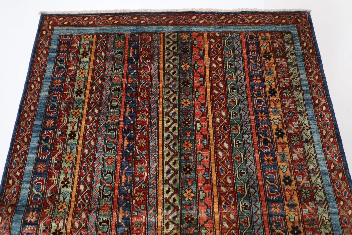 124 x 179 cm | Afghan Tribal Hand Knotted Veg Dye Wool carpet
