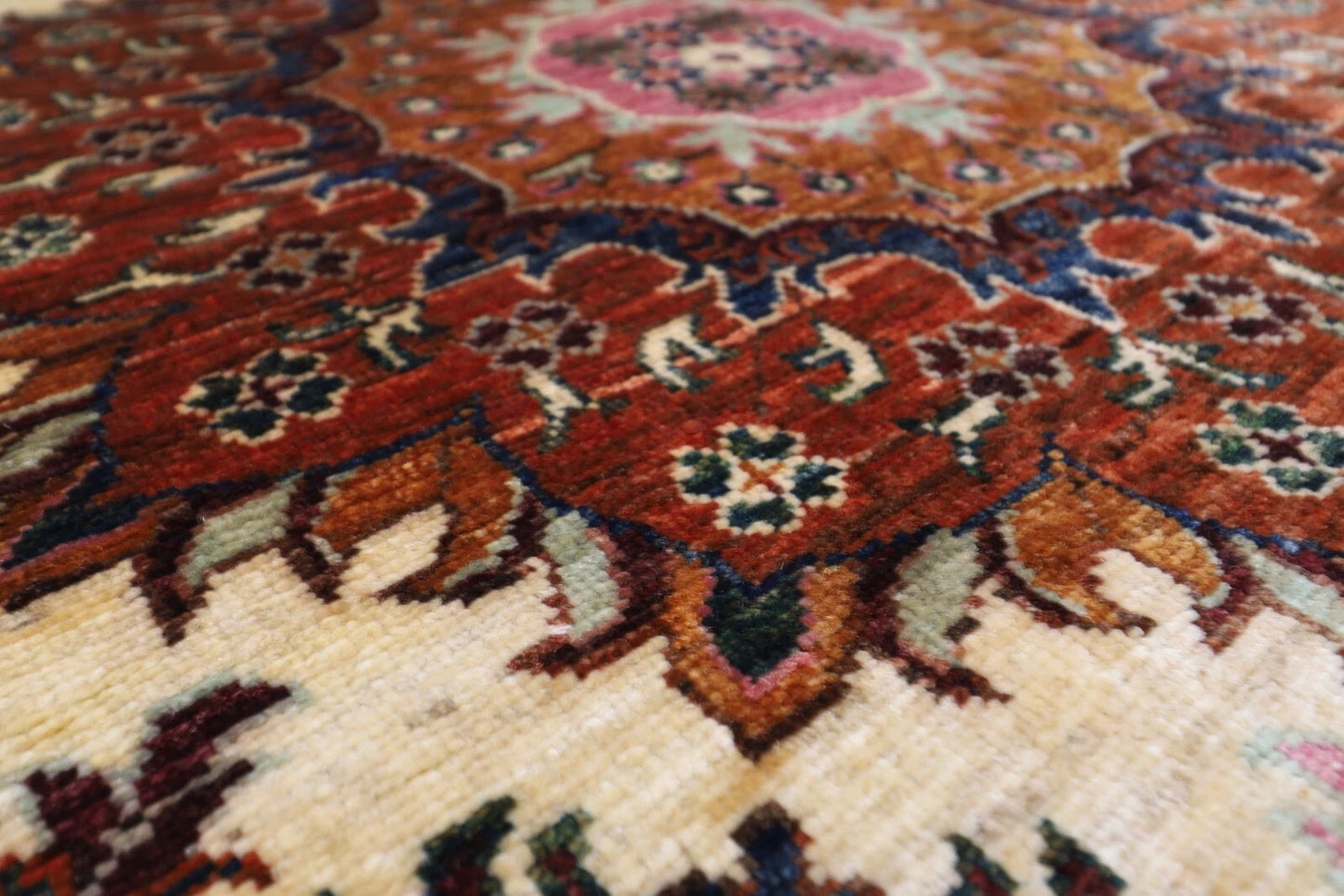 179 x 177 cm | Kazak Afghan Tribal Hand Knotted Wool Round Carpet