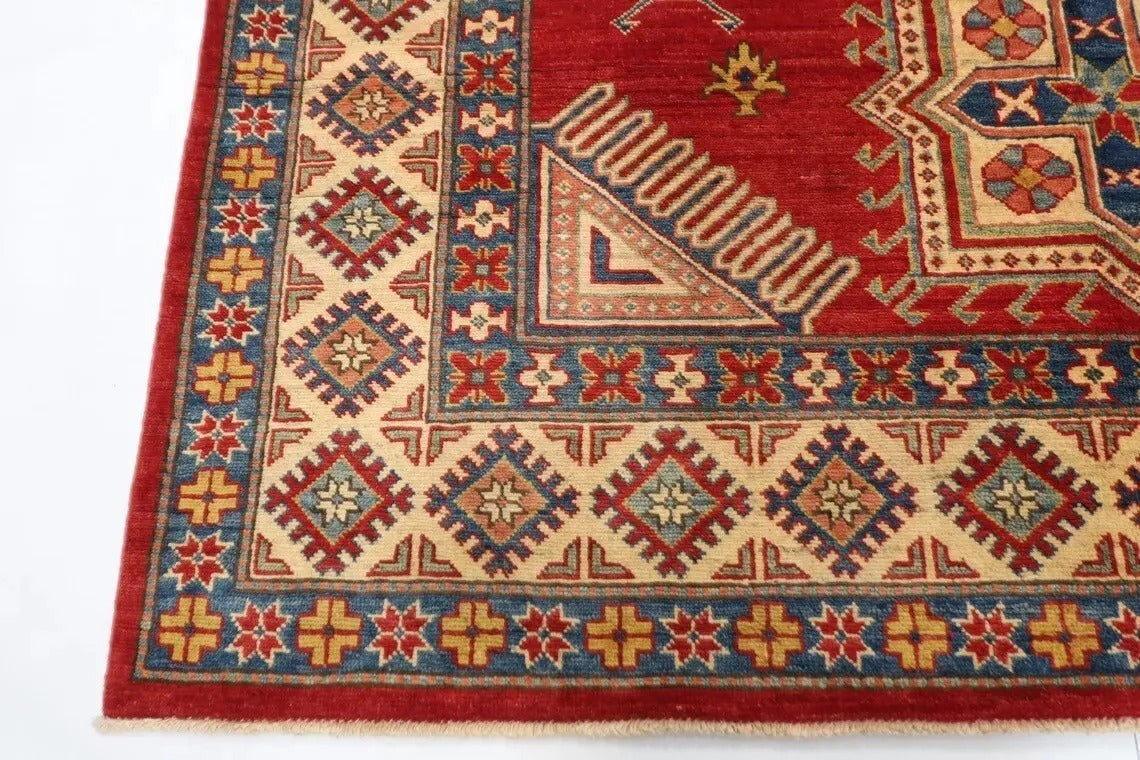 206 x 283 cm | Kazak Afghan Tribal Hand Knotted Carpet