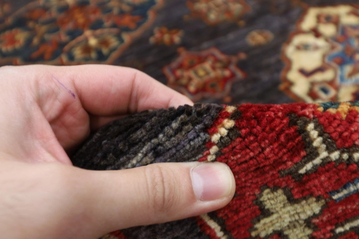 182 x 275 cm | Kazak Afghan Tribal Hand Knotted Veg Dye Wool carpet