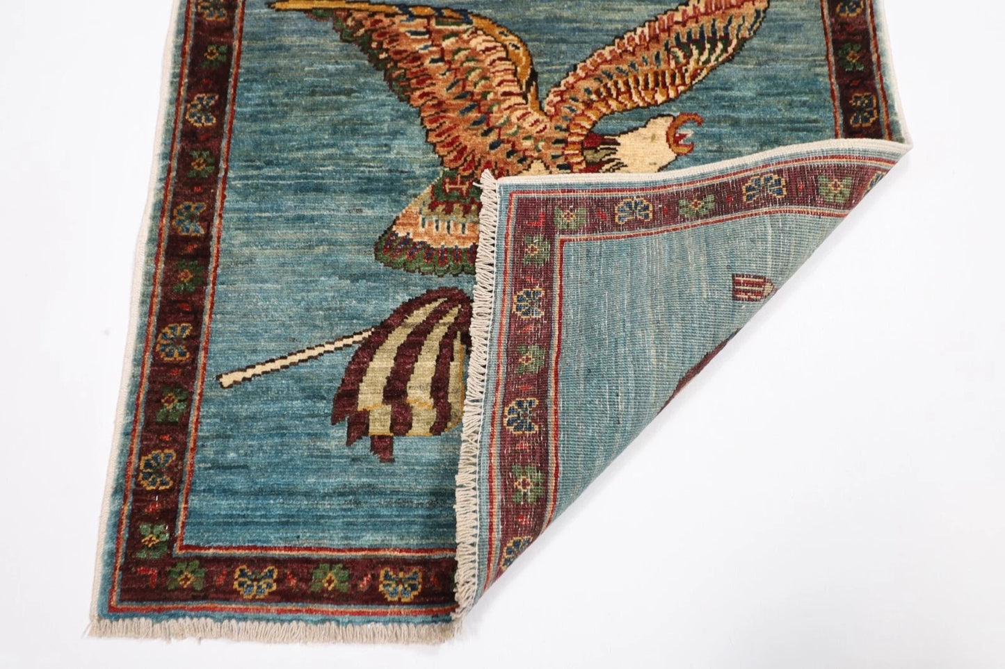 80 x 82 cm | Falcon Afghan Tribal Hand Knotted Wool Carpet