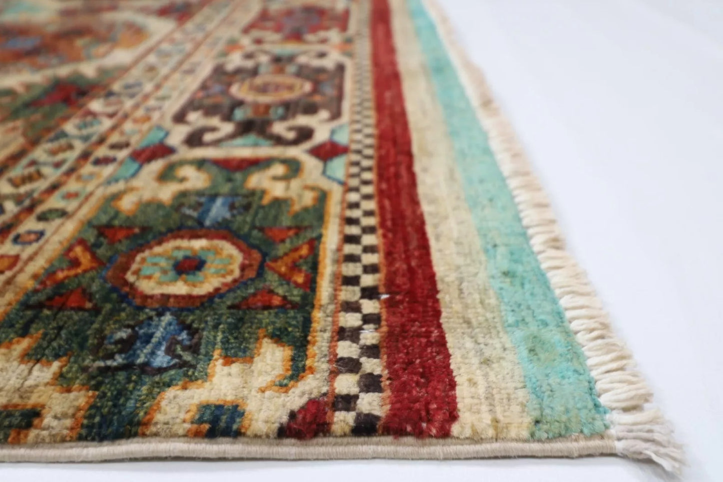 179 x 247 cm | Khorjun Afghan Tribal Hand Knotted Veg Dye Wool Carpet