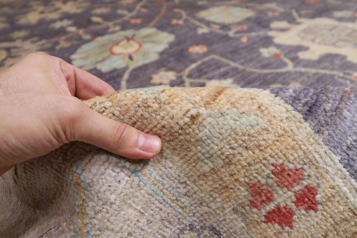 311 x 425 cm | Oushak Grey Afghan Tribal Hand Knotted Carpet