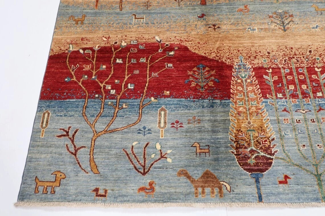 253 x 301 cm | Landscape Afghan Tribal Hand Knotted Carpet