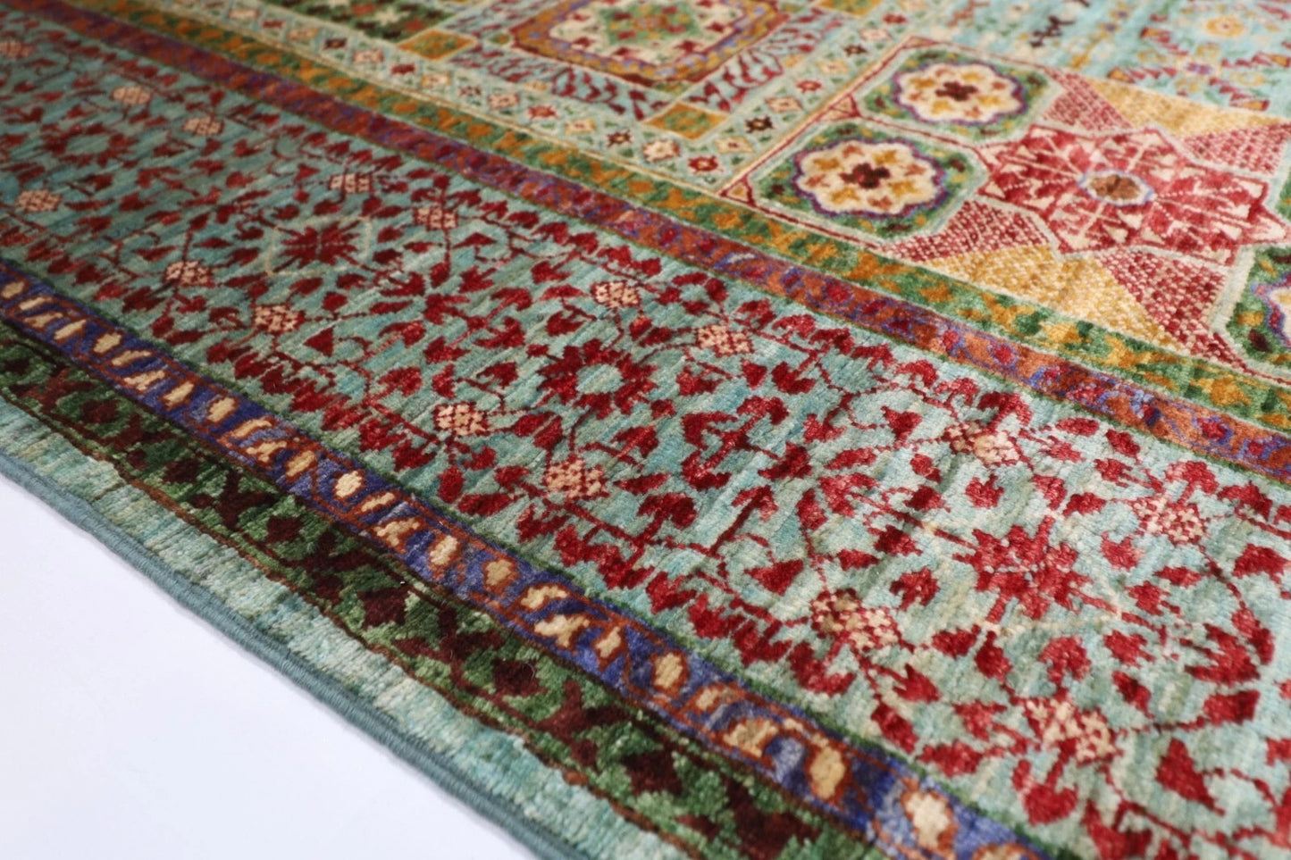 175 x 228 cm | Mamluk Afghan Tribal Hand Knotted Veg Dye Wool Carpet