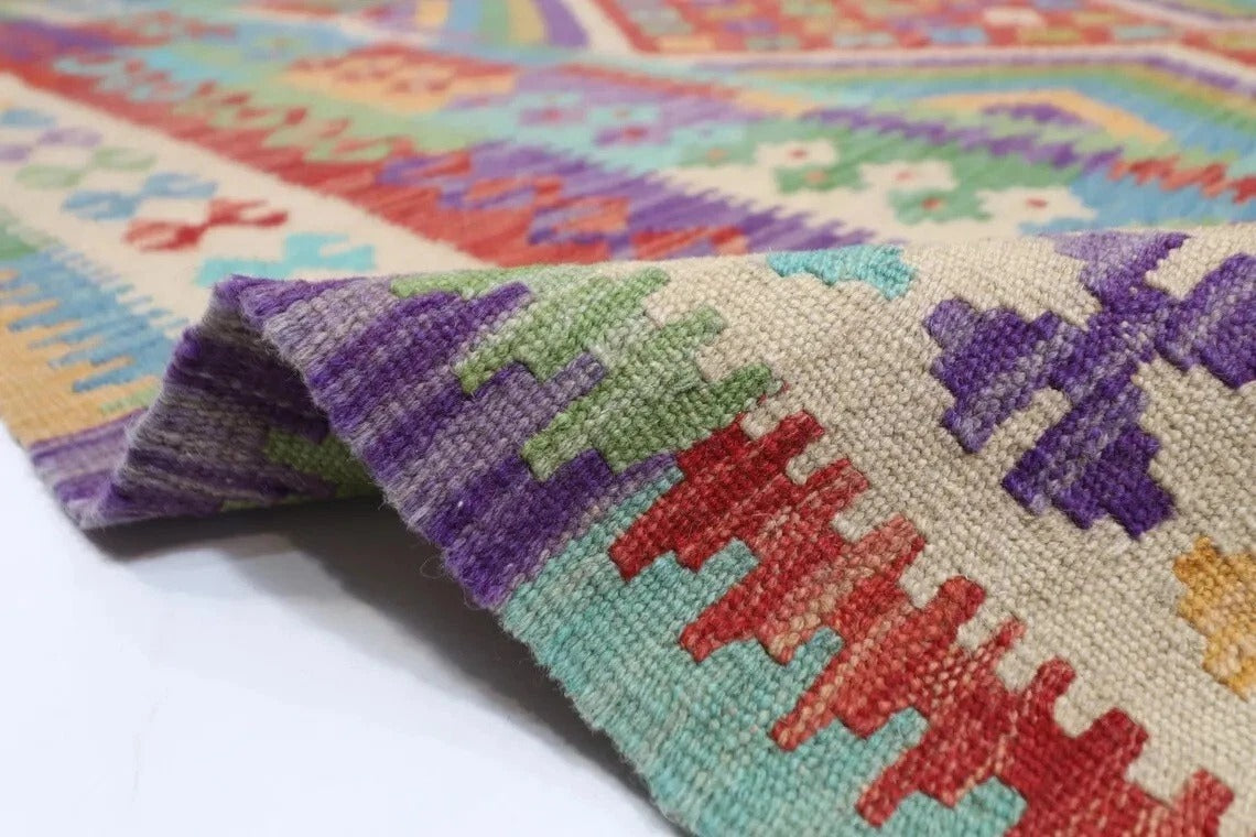 201 x 301 cm | Flat Weaved Afghan Tribal Hand Knotted Kilim