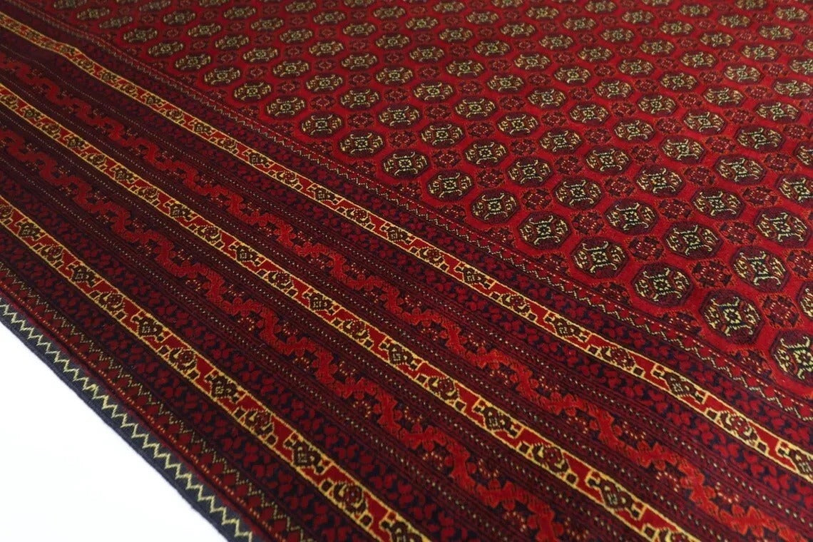 202 x 293 cm | Fine Mori Bokhara Afghan Tribal Hand Knotted Carpet