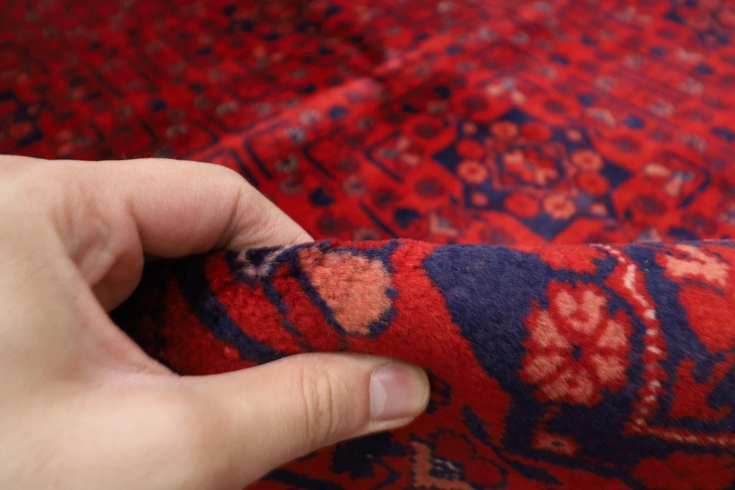 154 x 203 cm | Belgic Tribal Hand Knotted Veg Dye Wool Carpet