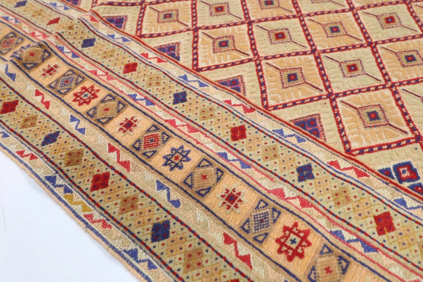 145 x 178 cm | Flat Weaved Afghan Tribal Hand Knotted Veg Dye Wool Carpet