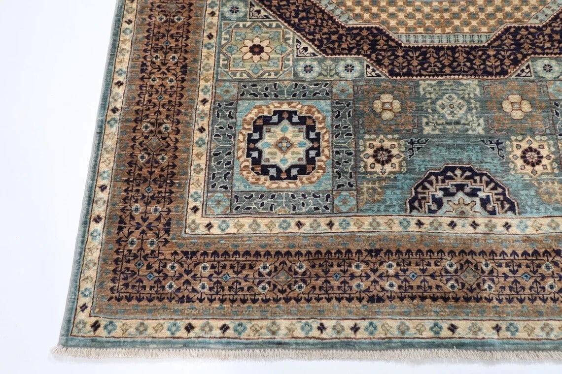 151 x 210 cm | Mamluk Afghan Tribal Hand Knotted Veg Dye Wool carpet
