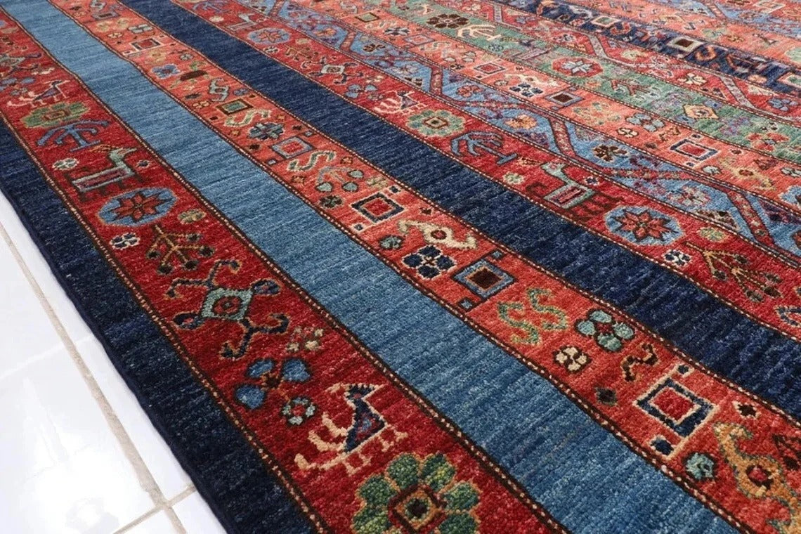 271 x 358 cm | Shawl Afghan Tribal Hand Knotted Carpet
