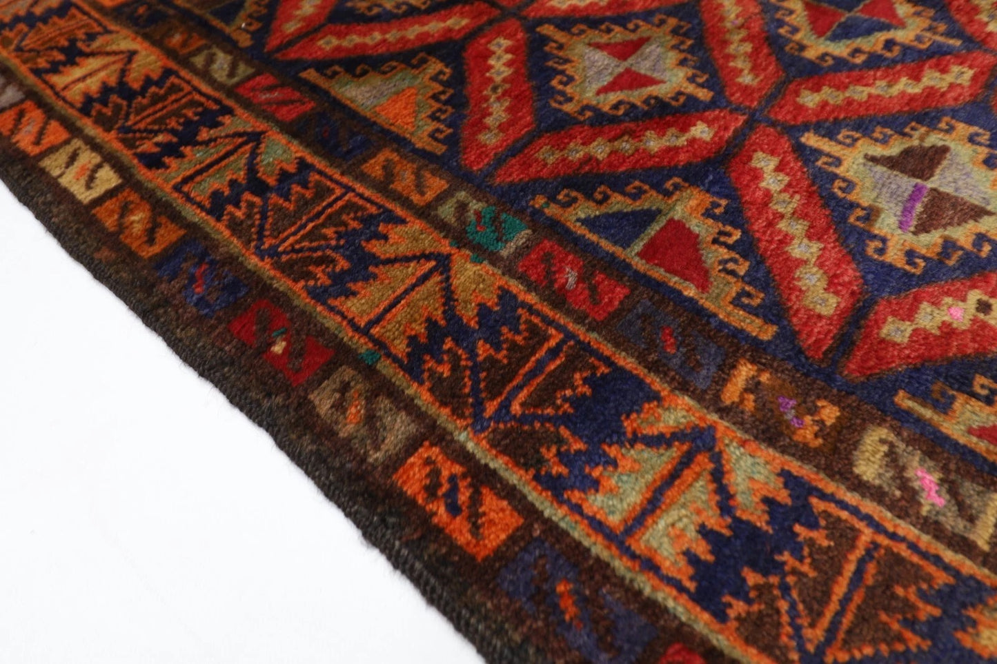 110 x 204 cm | Baluch Afghan Tribal Hand Knotted Veg Dye Wool carpet