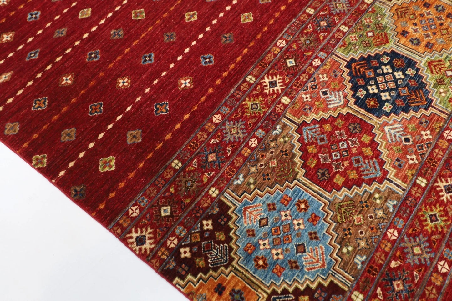 208 x 314 cm | Mamluk Afghan Tribal Hand Knotted Carpet